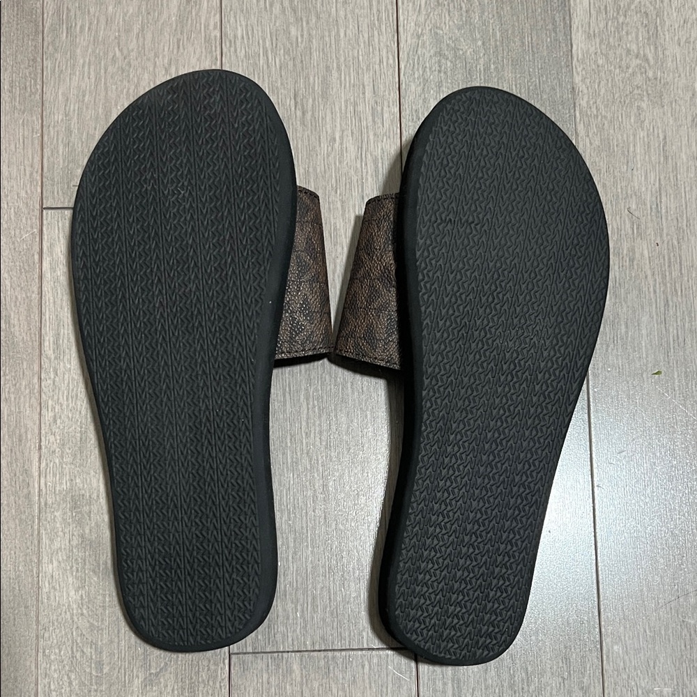 Michael Kors Black and Brown Slide Sandals - Picture 5 of 5